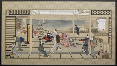 Revelado ao luar no Dozo Sagami de Kitagawa Utamaro